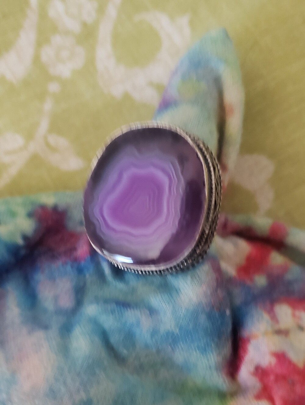 Gorgous Stone N Silver Ring  7